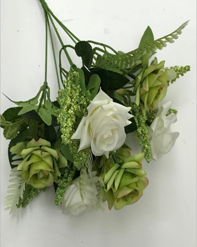 

7 Heads Artificial Flowers Fake Flowers for Decoration Outdoor and Indoor Multicolor Roses Artificial Flowers for Decoration Arrangements Wedding Decoration, Green