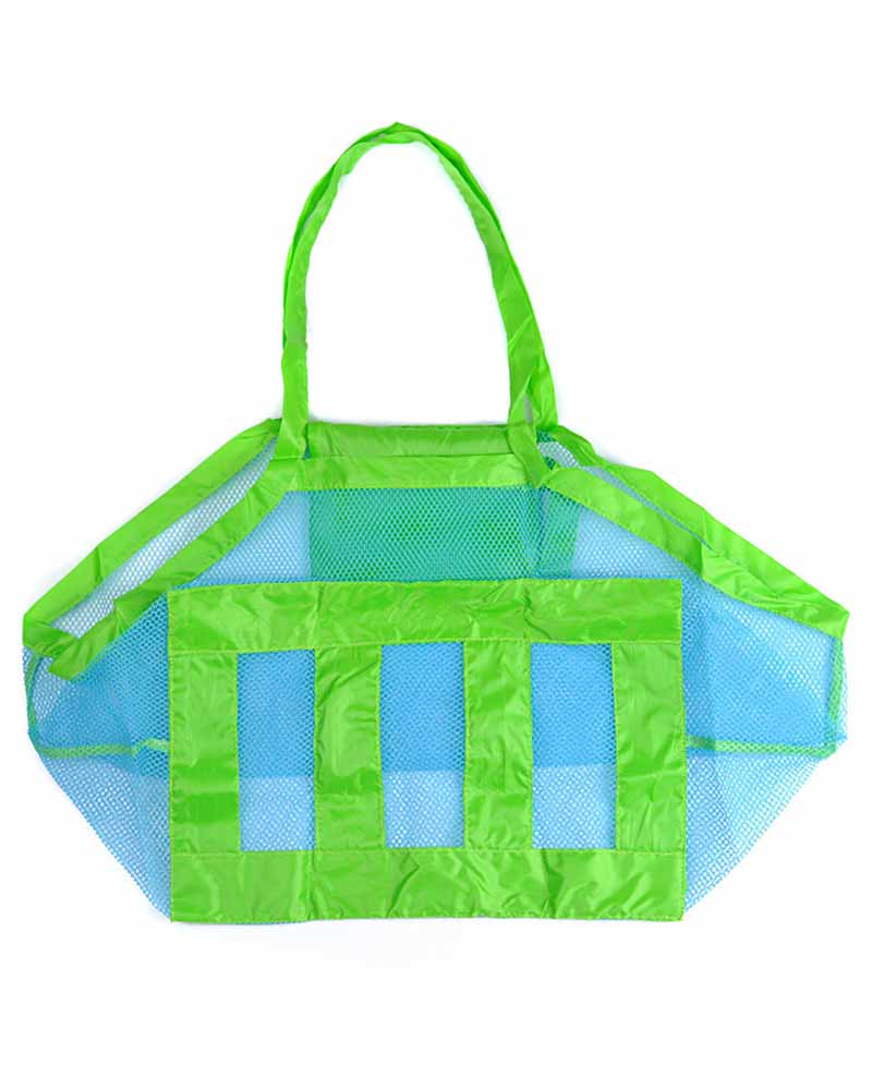 

Portable Foldable Fishnet Beach Travel Bag Toiletry Jewelry Organizer Tote Bag, Green