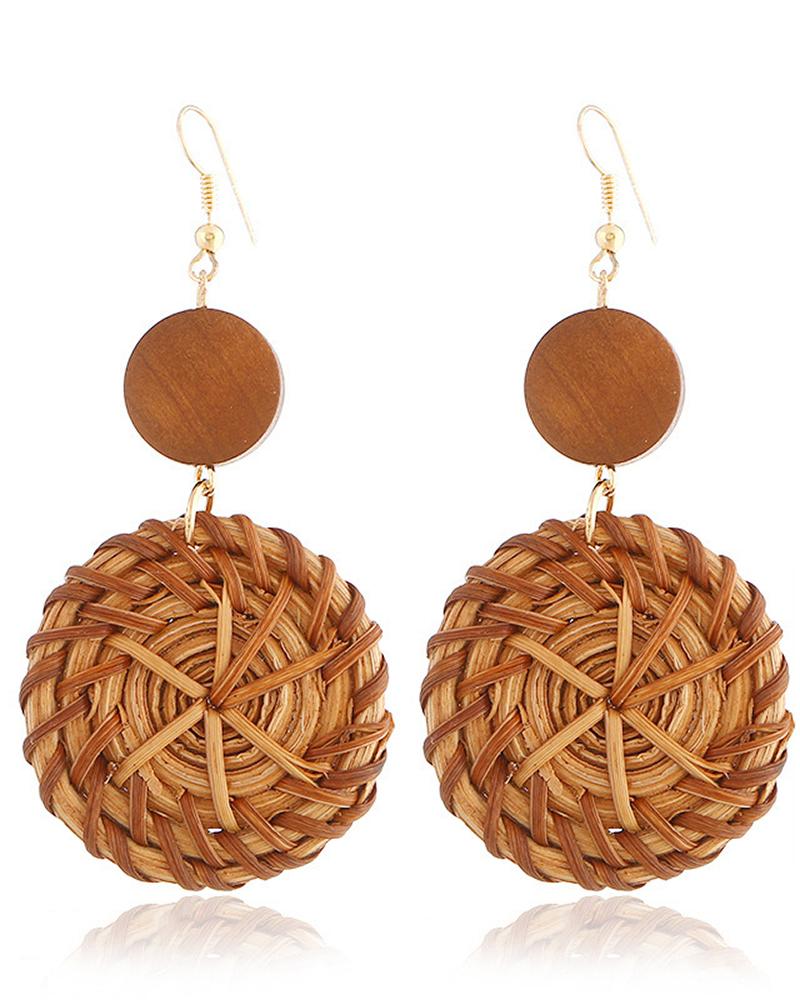 

1Pair Exaggerate Braided Geometric Pattern Earrings, Style6