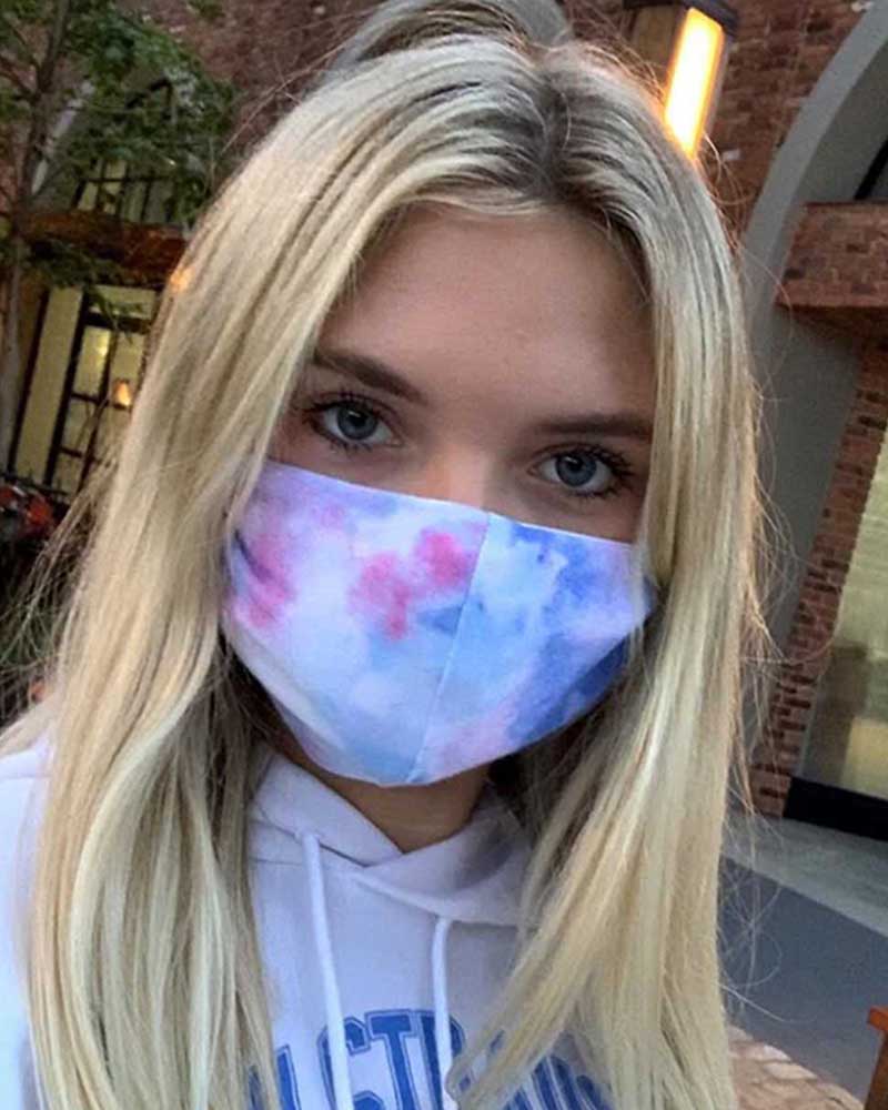 

Tie Dye Leopard Print Breathable Mouth M .a. s. k Washable And Reusable, Light blue