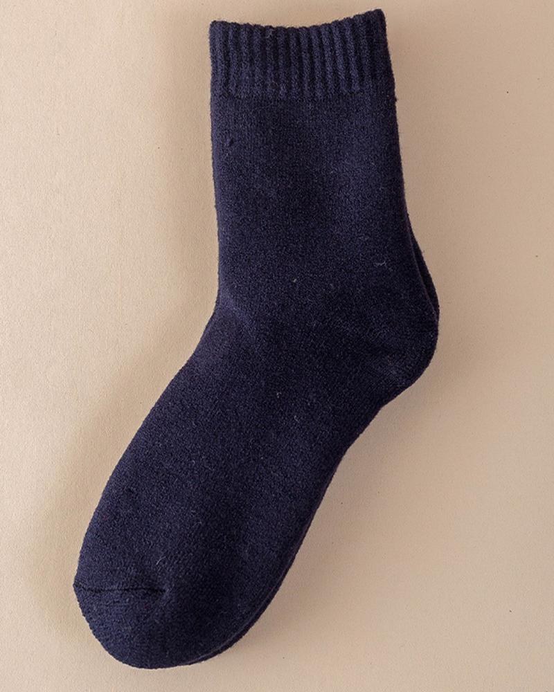 

1Pair Winter Fuzzy Thermal Crew Socks, Black