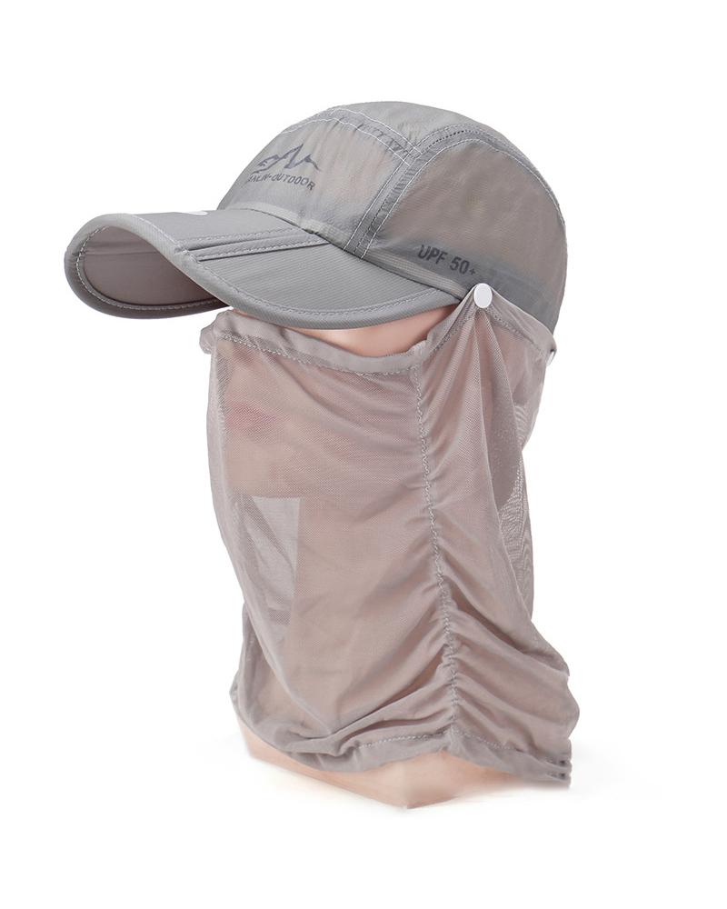 

Fishing Cap Sun Hat Face Cover UPF 50+ Quick Dry Fishing Hat Removable Neck Flap Outdoor Sports, Gray