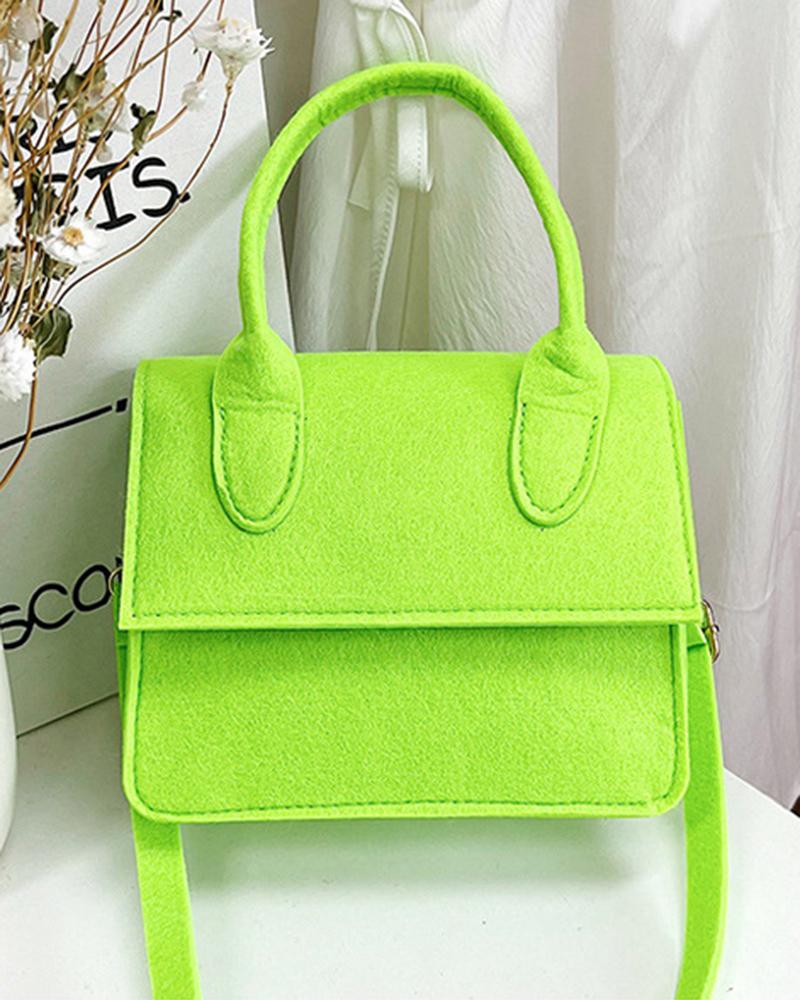 

Candy Color Plain Crossbody Bag, Green