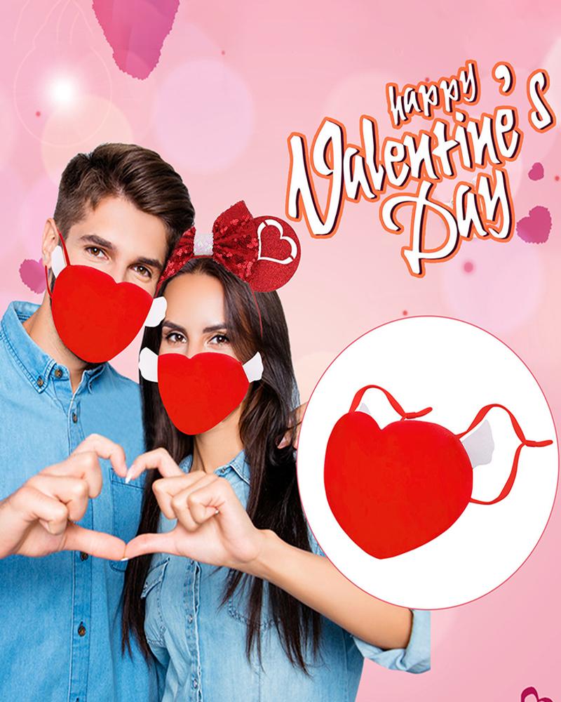 

Valentine's Day Heart Pattern Breathable Face Mask, Style1