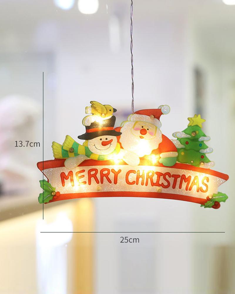 

1pc Christmas Window Light Decoration Battery Powered Merry Christmas LED Sucker Hanging Lamp Fireplace Indoor Outdoor Home Decor Ornament, Style2