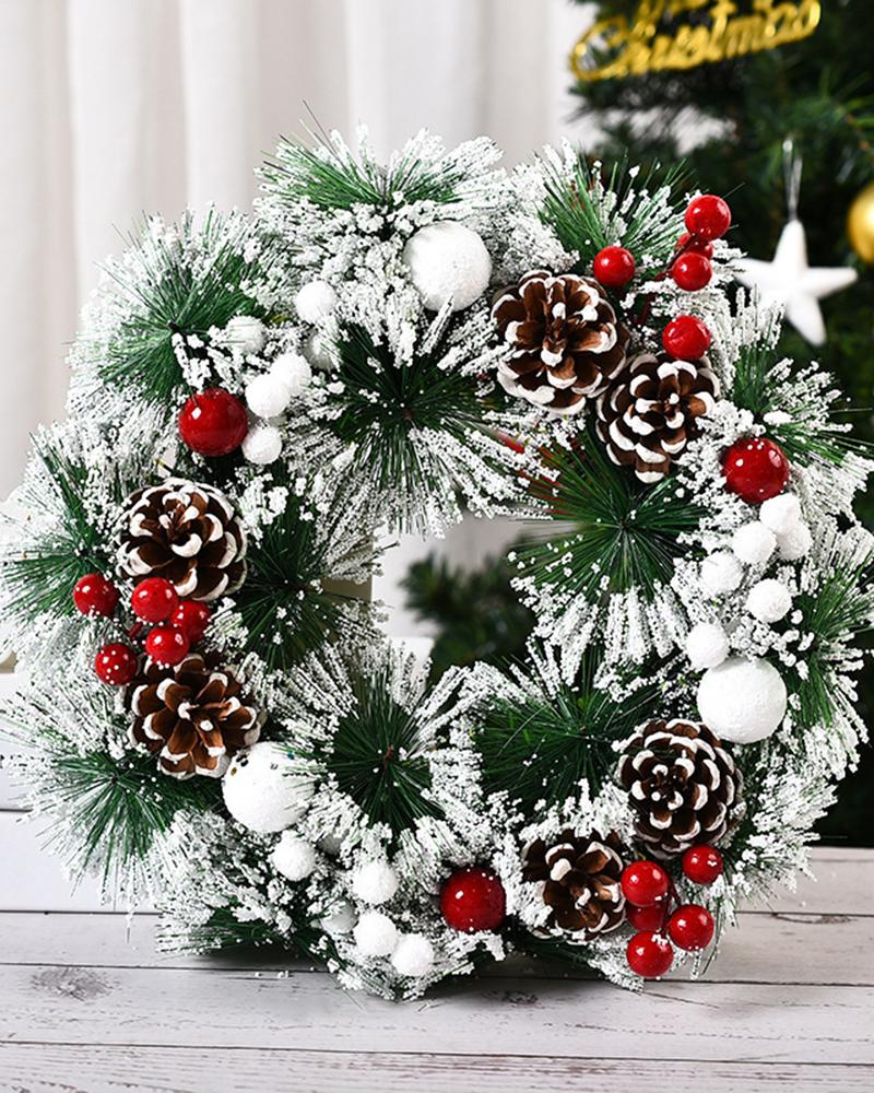 

Christmas Wreaths Front Door Winter Wreath Bowknot Decor Floral Branches Indoor Outdoor Decorations, Style1