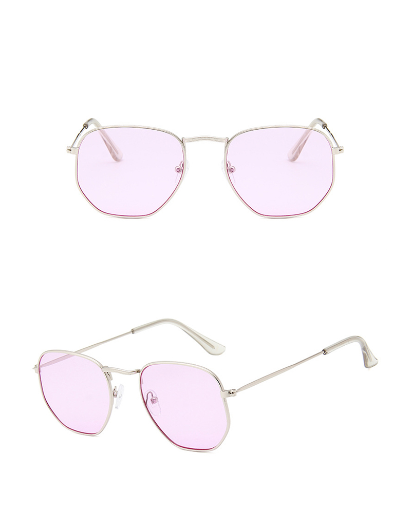 

1Pair Tinted Lens Metal Frame Sunglasses, Purple