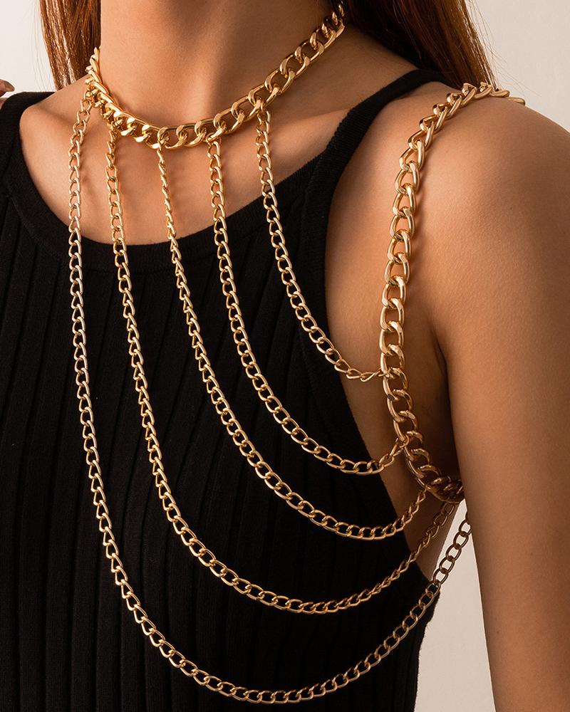 

Halter Layered Body Chain, Gold