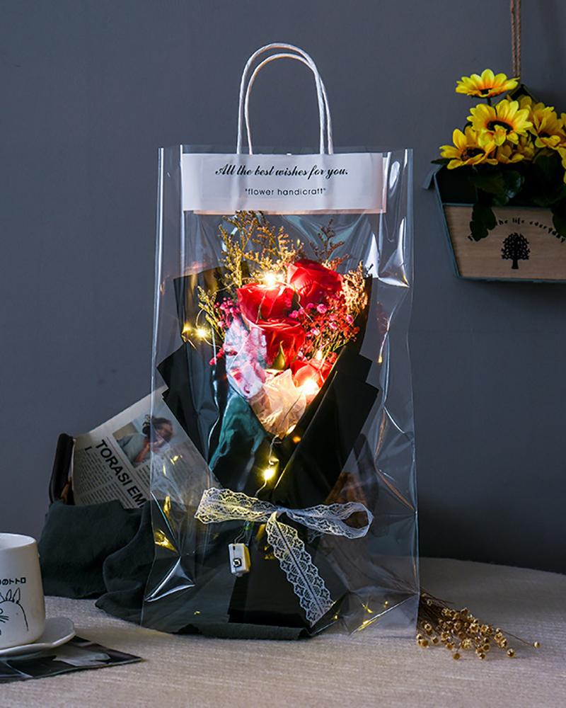 

Valentine'S Day Festival Gift Gypsophila Dried Flower With Lights, Red