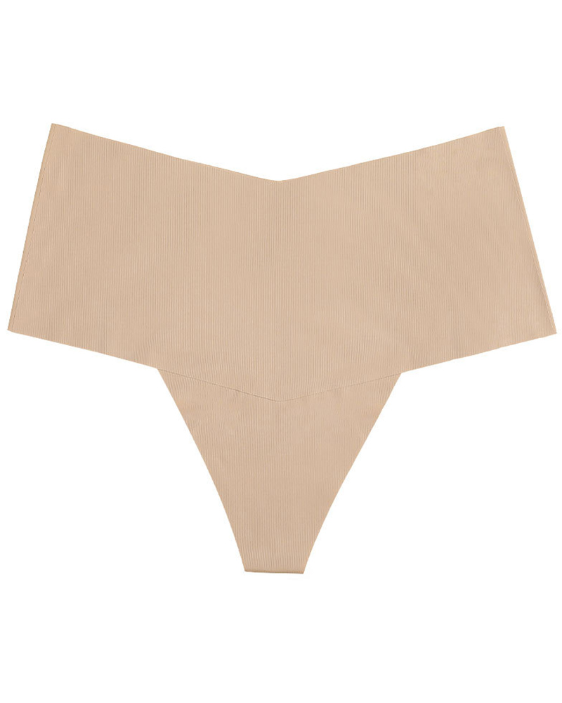 

Ice Silk Seamless Low Waist Thong Panty, Nude