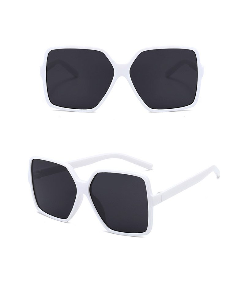 

1Pair Square Frame Oversized Gradient Lens Sunglasses, White