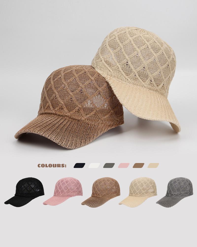 

Adjustable Chunky Knitted Baseball Cap, Coffee