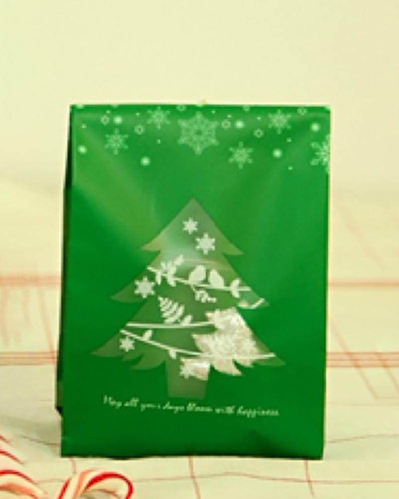 

Set Christmas Tree Pattern Packaging Bag, Green