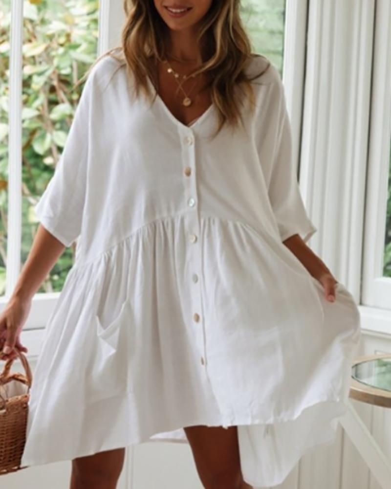

Leopard Print Short Sleeve Cover Up, White