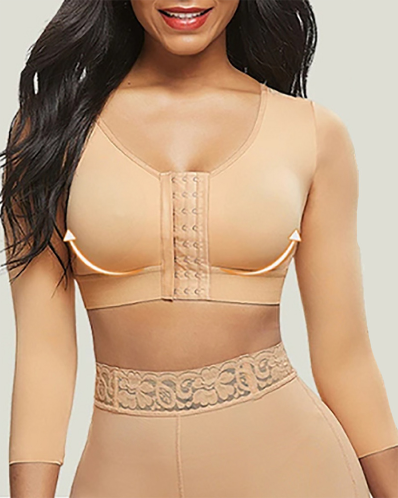

Slimming Shaper Tights Arm Compression Shapewear Sports Bra Chest Corset, Nude