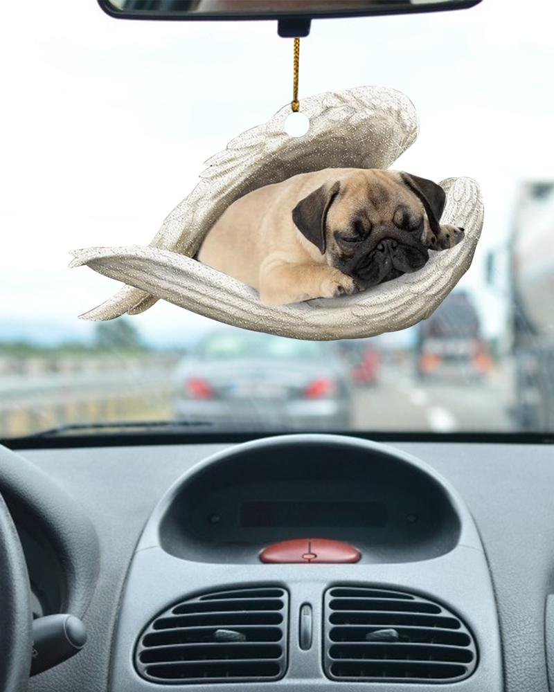 

White Angel Wing Sleeping Dog Decorative Ornament, Style7