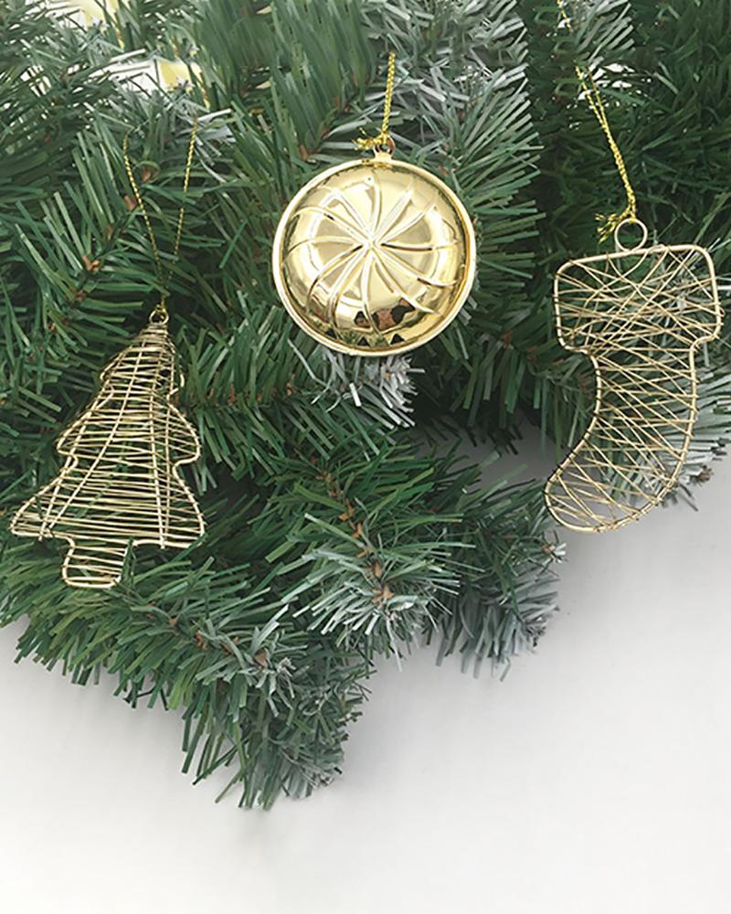 

Metal Christmas Tree Hanging Ornaments Snowflake Five Pointed Star Xmas Tree Party Decor, Style2