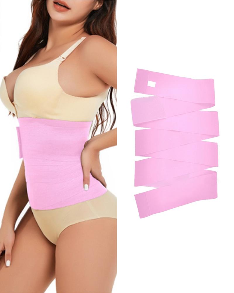 

Body Shaping Waist Trainer Sports Fitness Corset Waistband Restraint Elastic Webbing Tummy Control Abdomen Belt Shapewear, Pink