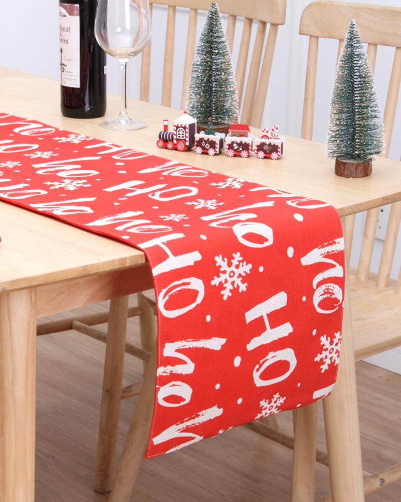 

1pc Christmas Table Runner Seasonal Winter Holiday Kitchen Dining Table Decoration Indoor Outdoor Home Party Supplies, Style3