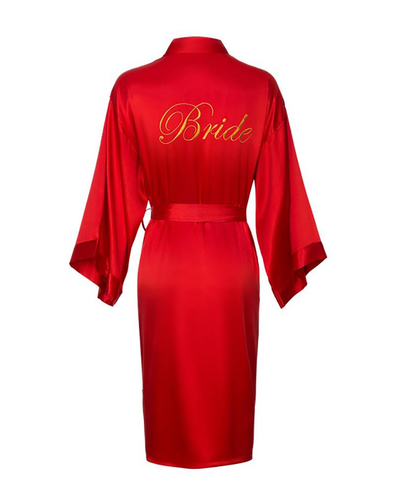 

Letter Print Wedding Robes For Bridesmaids, Red
