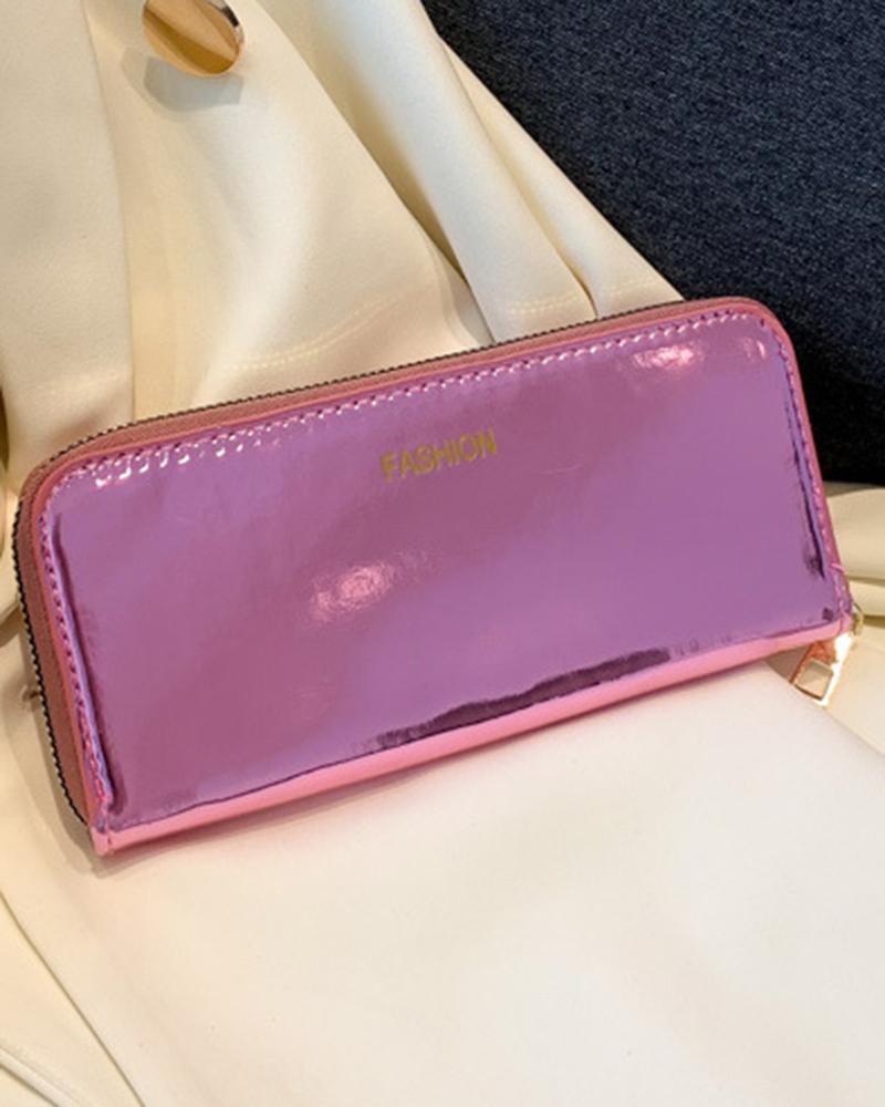 

Multifunctional Zipper Design Purse Phone Clutch Bag, Pink