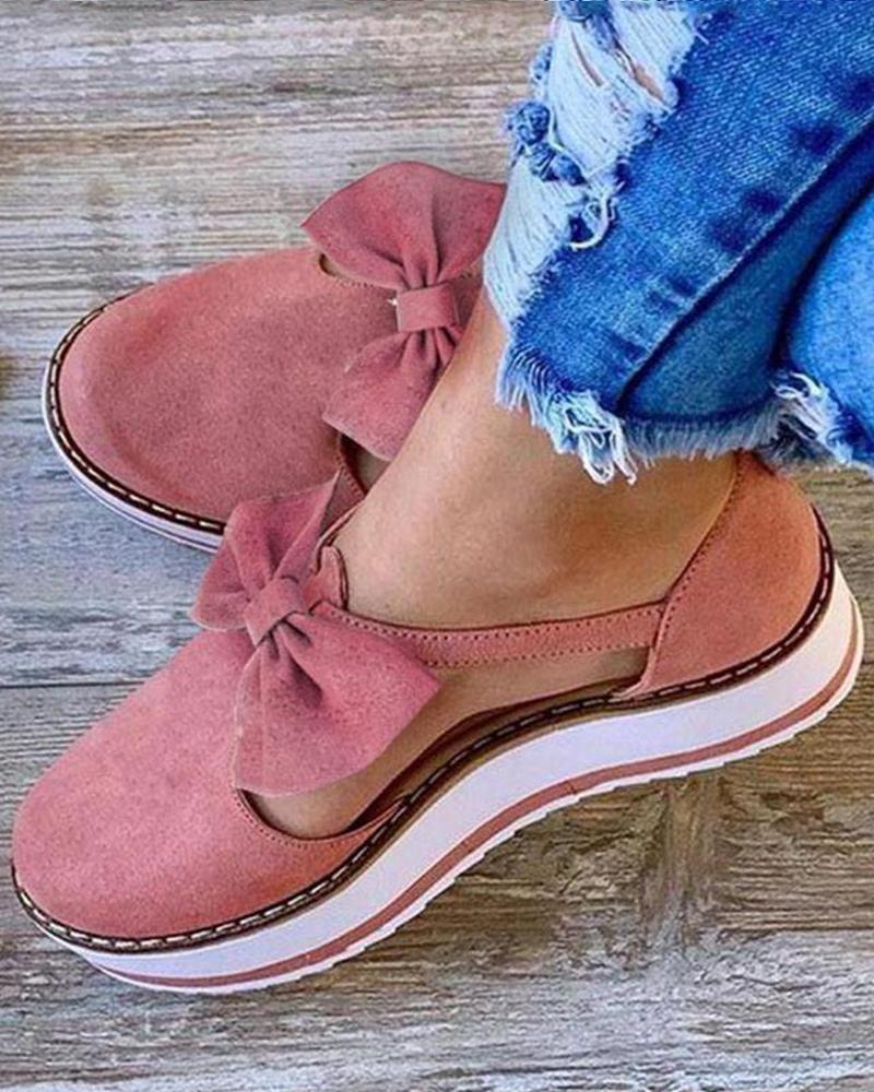 

Bowknot Design Diabetic Walking Shoes Orthopedic Walking Sandals, Pink