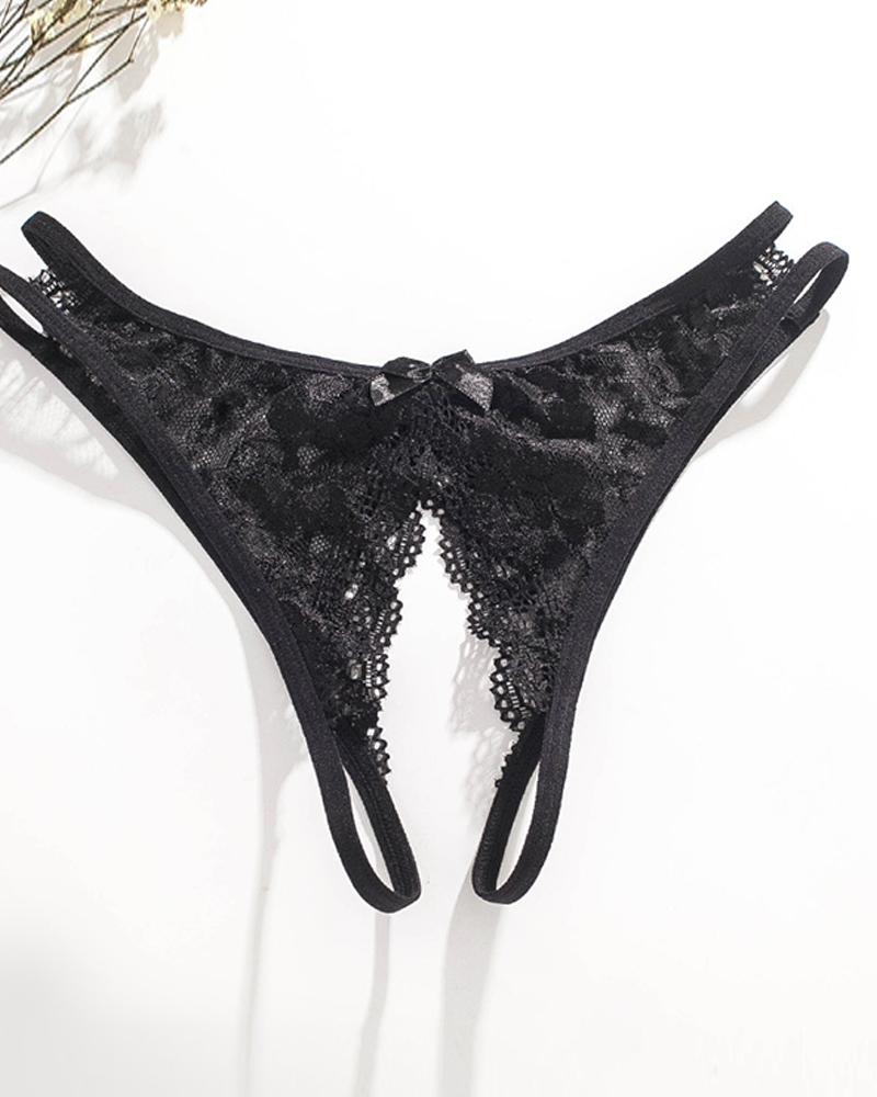 

Sexy Lace Skinny Thong Panties, Black