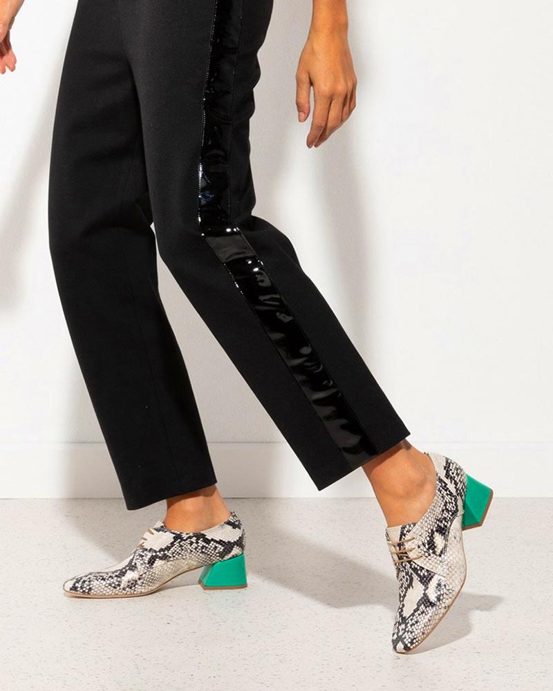 

Snakeskin Pointed-toe Low Heel Slip-on, Gray