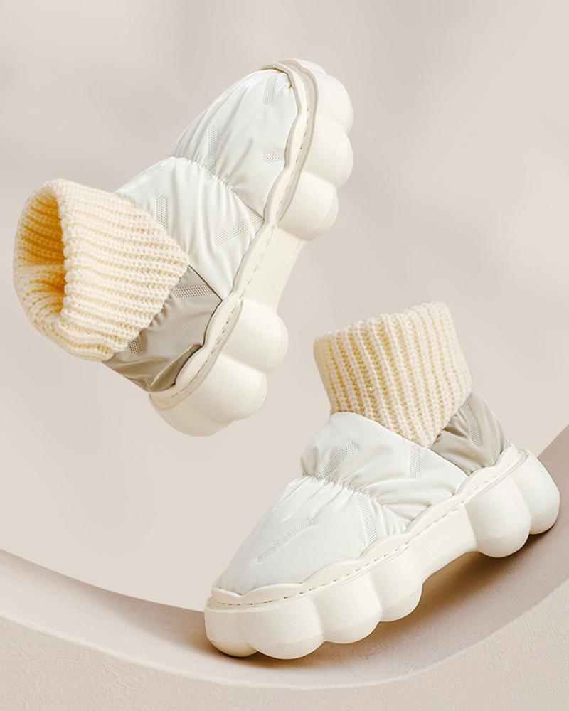 

Quilted Non Slip Lined Slipper Boots, Beige