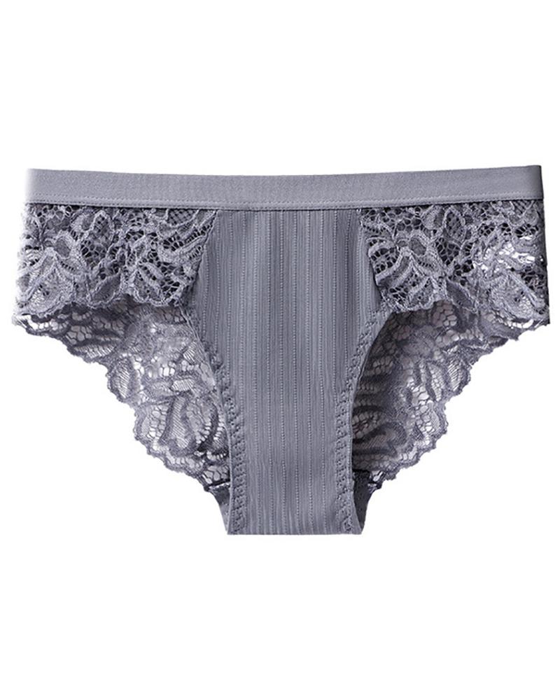 

Low Waist Crochet Lace Panty, Gray