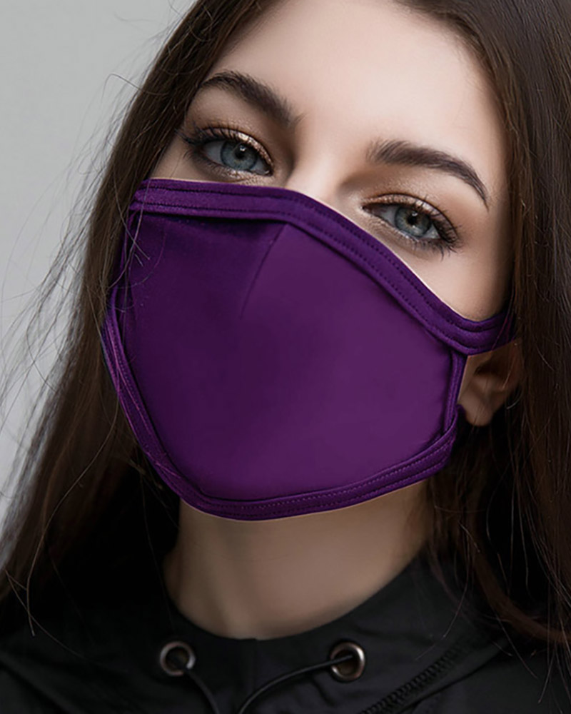 

Solid Breathing Washable Face Mask (1 filters as gift), Purple