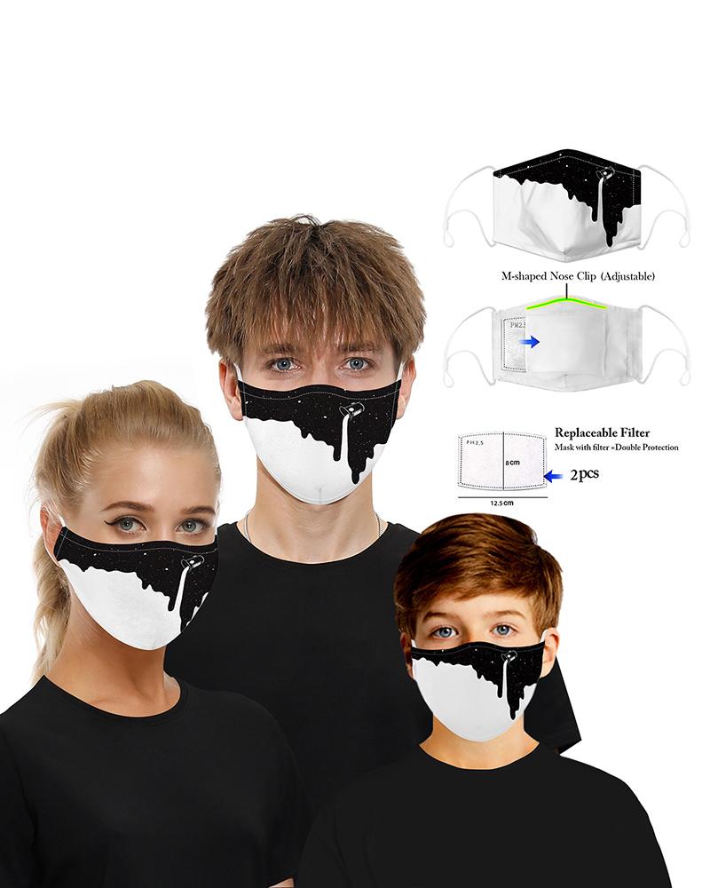 

Print Breathable Mouth M .a. s. k Washable And Reusable With 2PCS Replaceable Filter, Style1