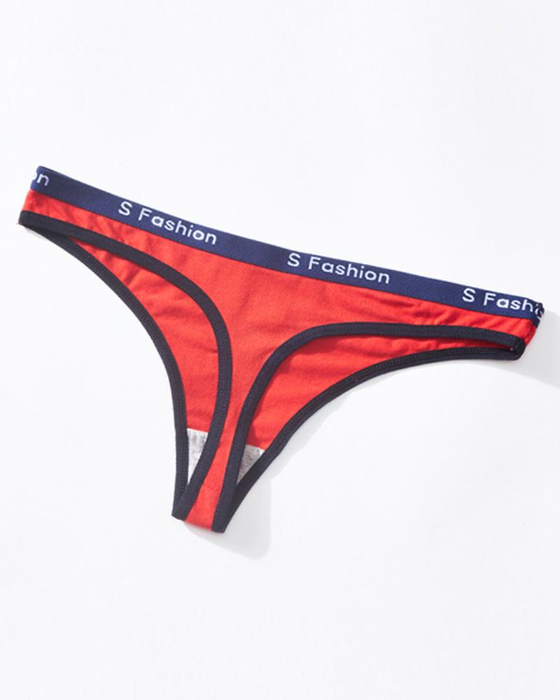 

Seamless Sports Thongs Low Waist Fitness Thong Panty, Red