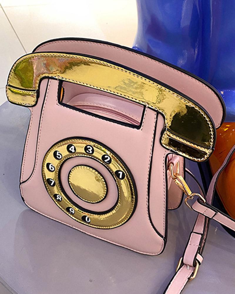 

Fashionable Funny Telephone Shaped Satchel Bag, Pink