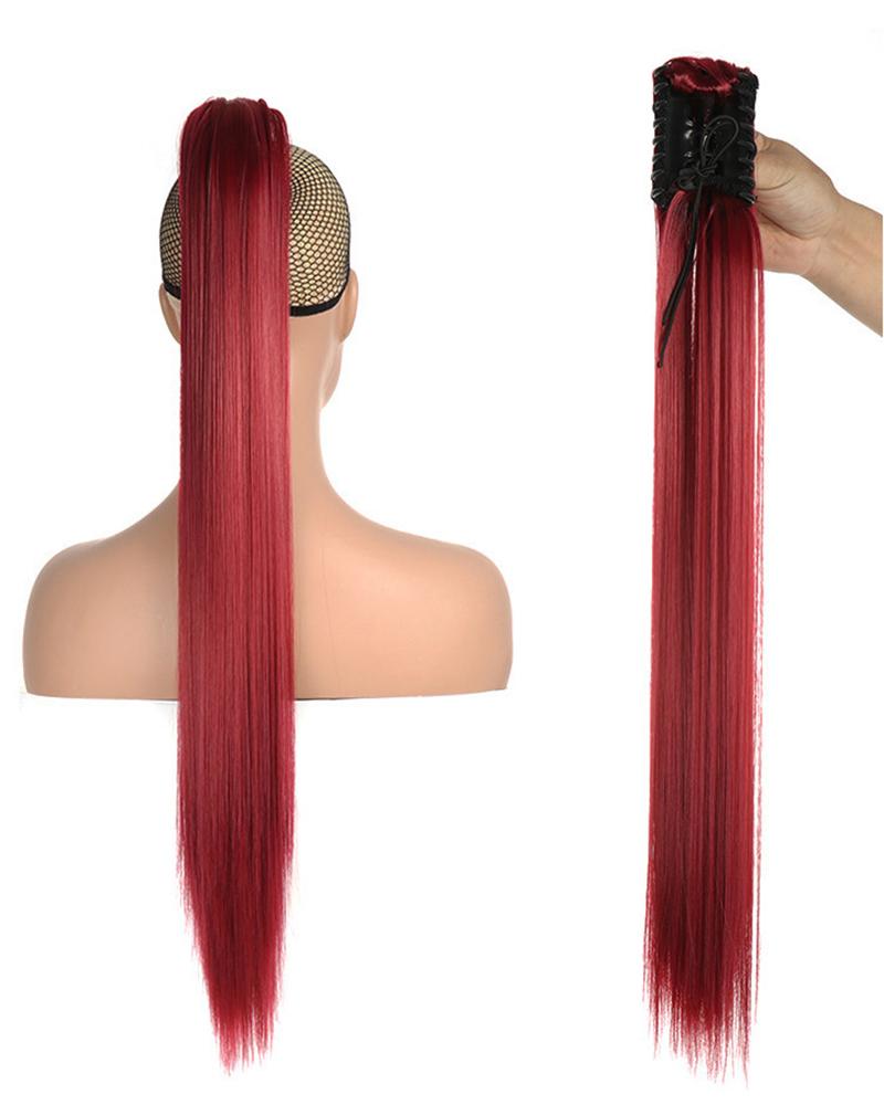 

False Ponytail Hair Extensions Claw Clip Synthetic Straight Wavy False Tail Hairpiece, Style5