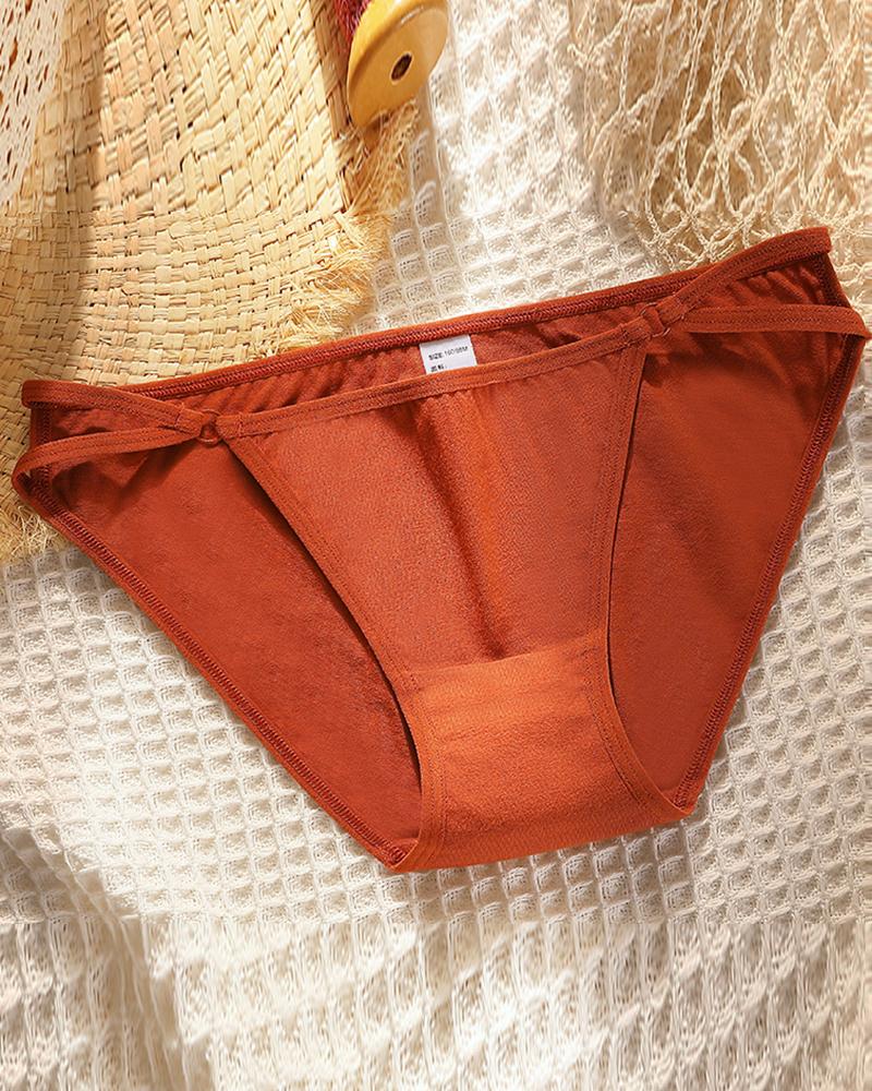 

3PCS/Set O-Ring Cutout Cotton Breathable Panty, Red