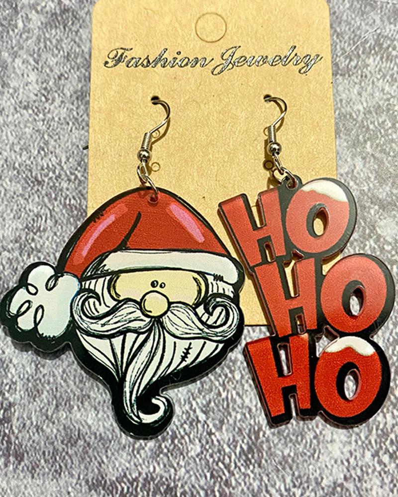 

1Pair Christmas Graphic Letter Shaped Drop Earrings, Red