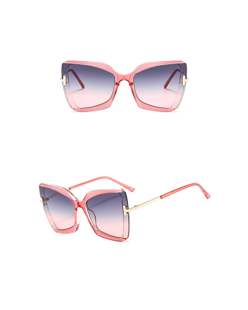 

1Pair Oversized Frame Square T Sunglasses, Pink