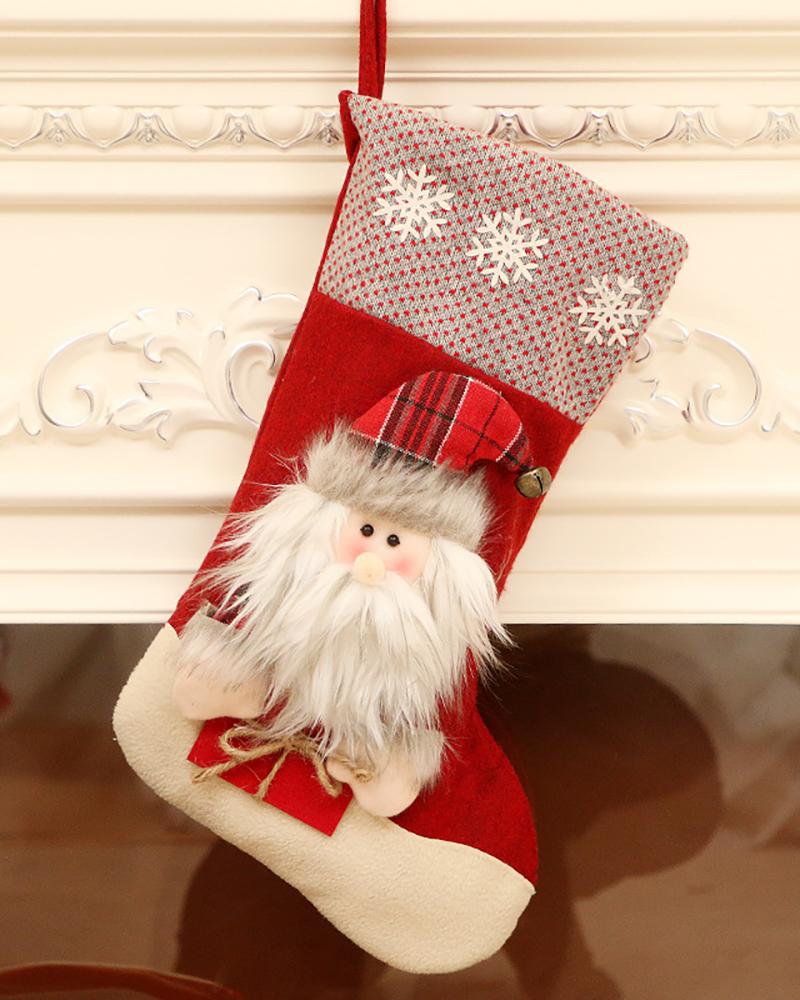 

Christmas Moose / Santa / Snowman Pattern Socks Ornaments, Style2