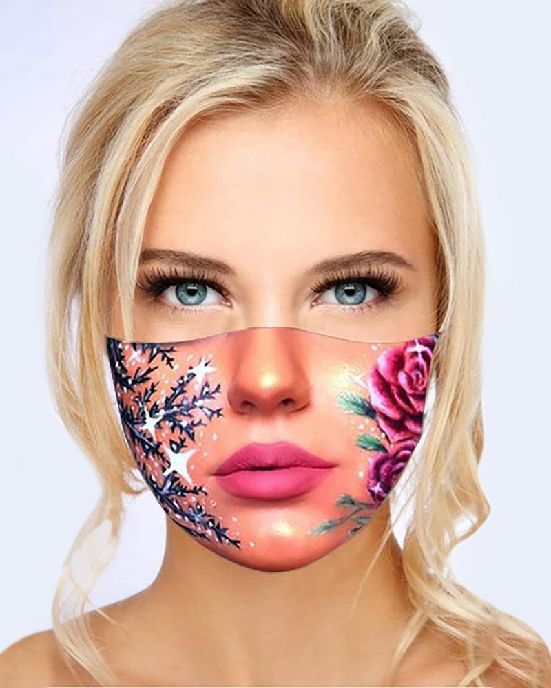 

Graphic Print Breathable Washable Face Mask, Style2