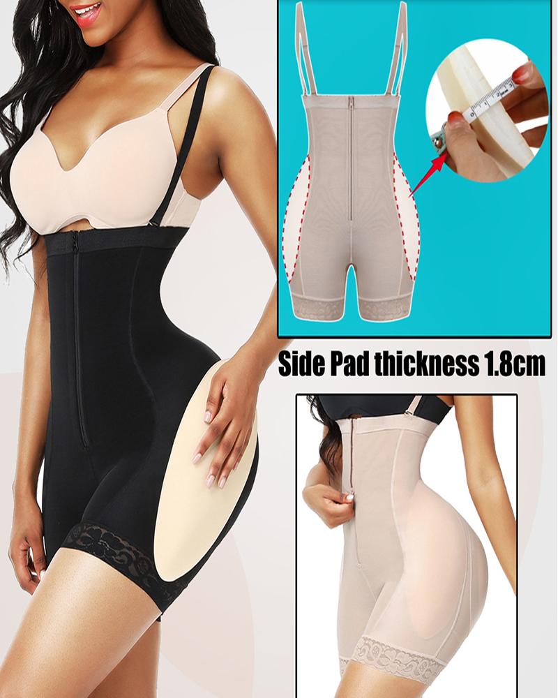 

High Waist Tummy Hip Control Padded Shaper Butt Lifter Hip Enhancer Shapewear, Black