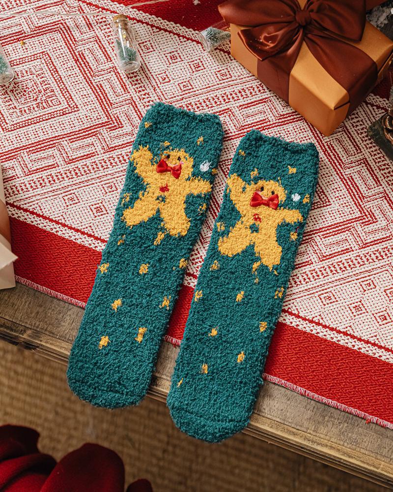 

1Pair Christmas Gift Fuzzy Socks With Clear Box, Style6