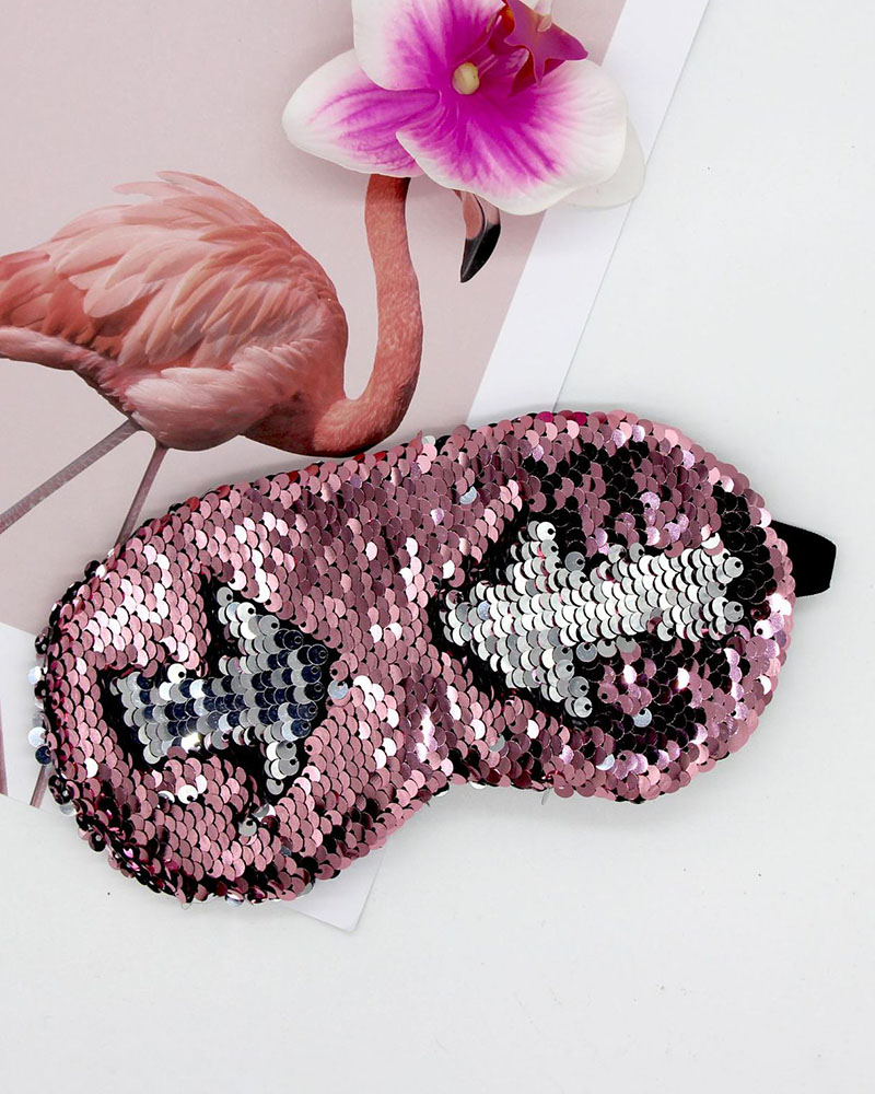 

Allover Sequins Sleeping Eye Mask Cover, Pink