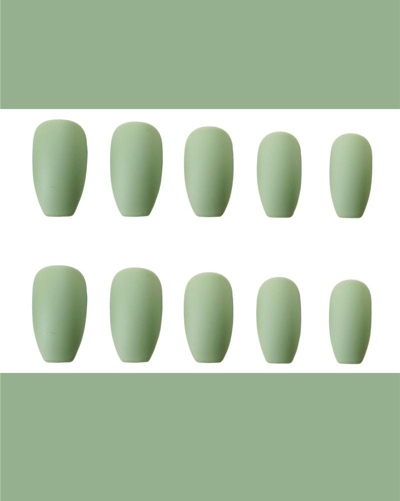 

Solid Matte Ballerina Fake Nails, Green