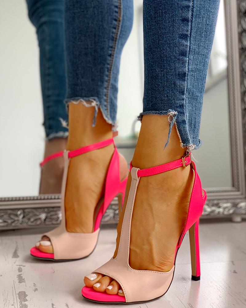 Peep Toe Colorblock Slingback Talons fins