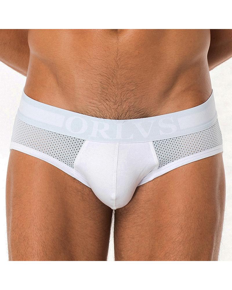 

Letter Banded Patchwork High Elastic T-strings Panties, White