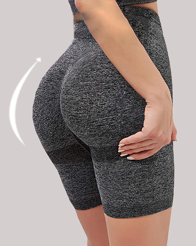 

Yoga Shorts For Women With High Waisted Tummy Control Workout Running Leggings Shorts, Gray