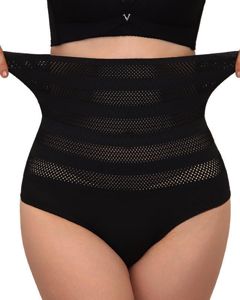 

Plus Size High Waist Shaping Underwear Postpartum Tummy Control Butt Lifting Panty Body Shaper, Black