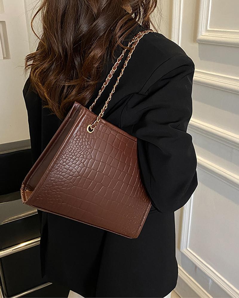

Chain Strap Tote Bag, Coffee