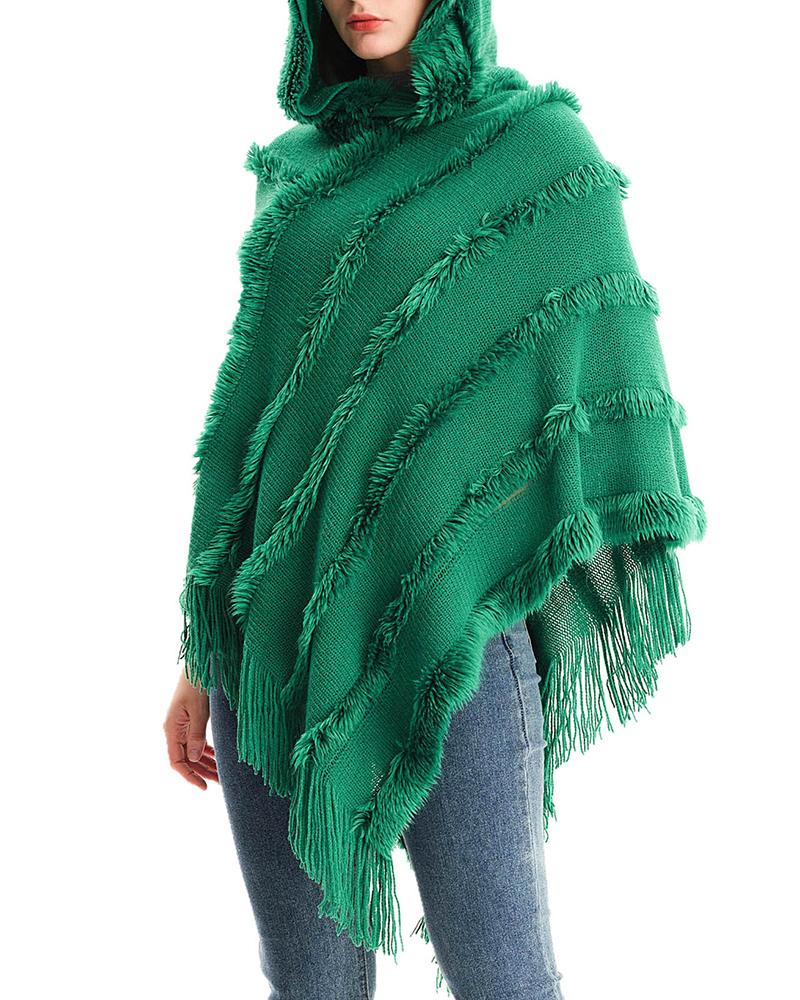 

Women's Scarf Shawl Wrap Winter Warm Long Large Poncho Hooded Cape Top, Green